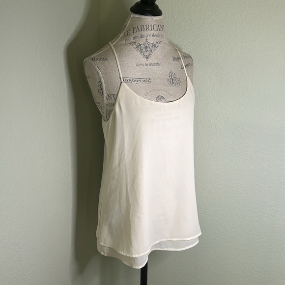 Tobi Chiffon Off White Racerback Tank Top - Picture 3 of 7